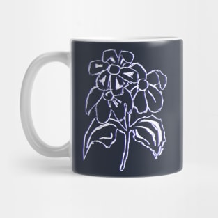 FLOWERS HANDSKETCH BLUE LAZER Mug